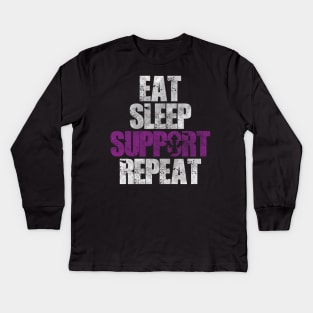 Eat Sleep Support Repeat Kids Long Sleeve T-Shirt